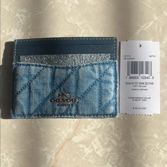 Coach Denim Card Holder - Picture 3 of 3
